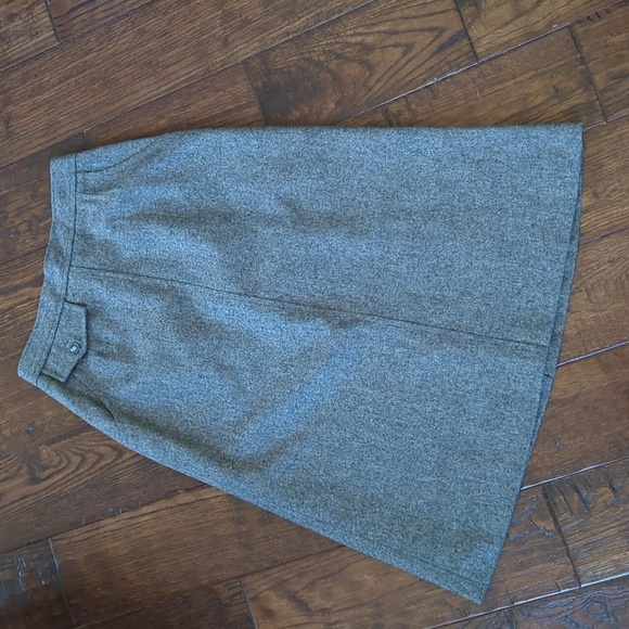 AH! AUSTIN HILL I Vintage Grey Gray Wool Blend A-Line Pencil Midi Skirt, XS - Picture 2 of 14